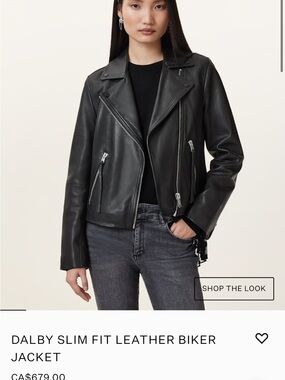 AllSaints Black Leather Biker Jacket